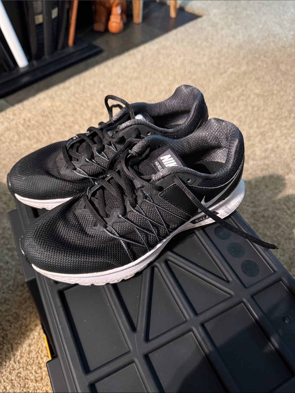 Nike Black and White Mesh Running Sneakers